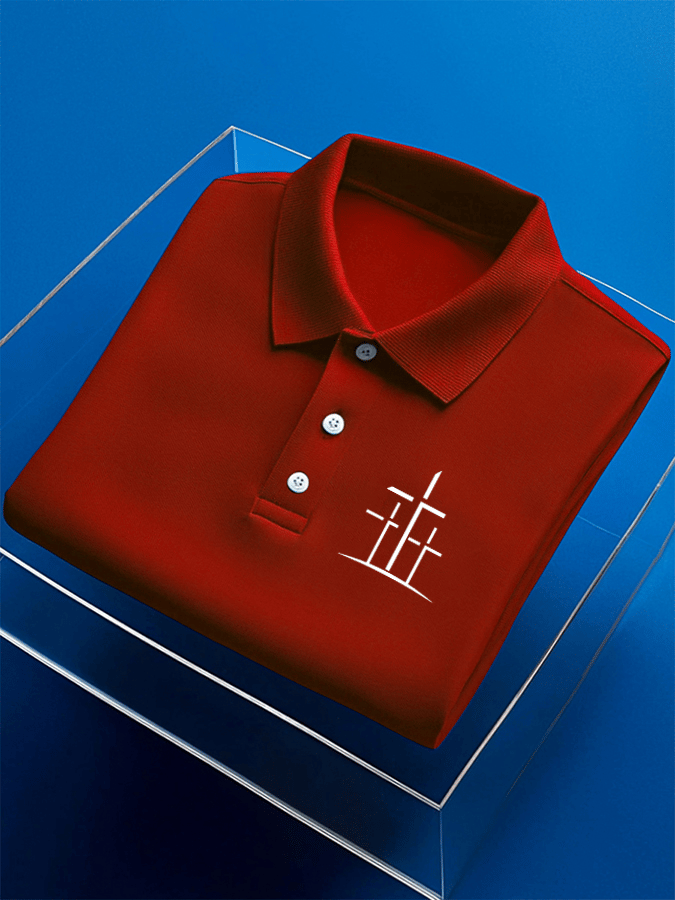 Men's Faith Printed Casual Polo Shirt
