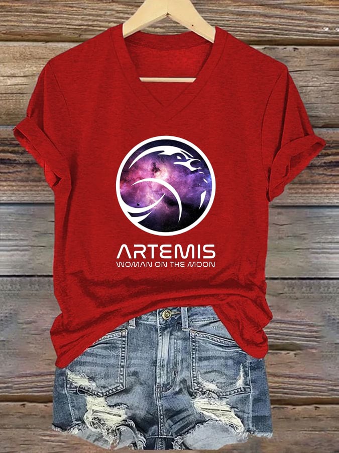 Women's “Woman On The Moon” Print T-Shirt