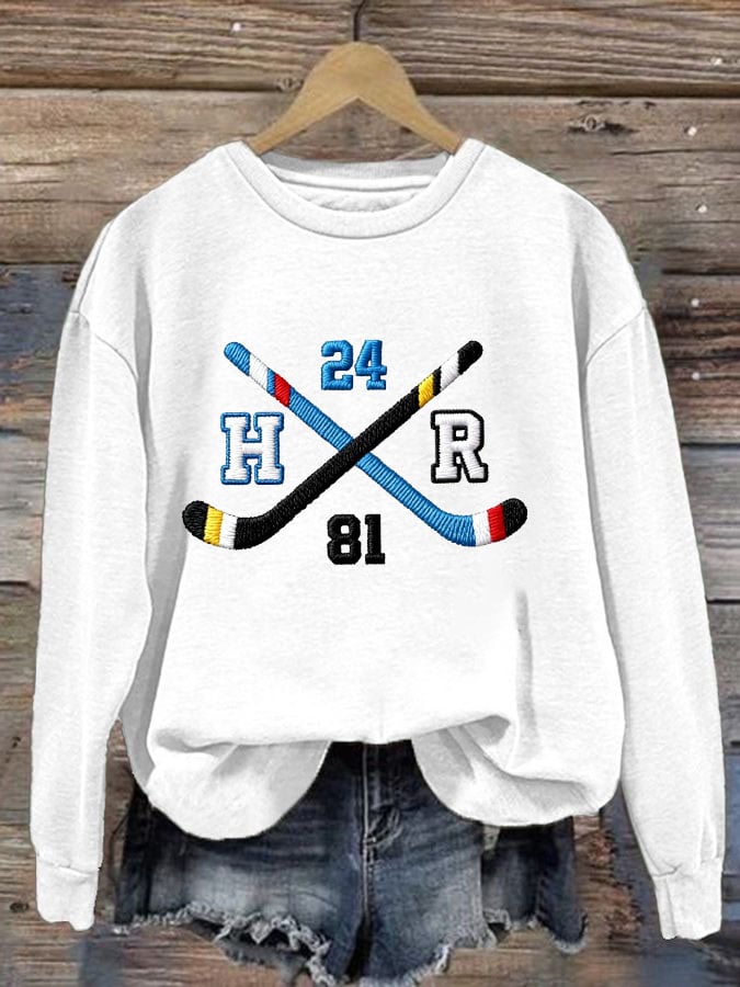 Women's Hockey Romance Print Casual Sweatshirt