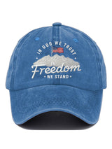 In God We Trust In Freedom We Stand Slouchy Print Baseball Cap