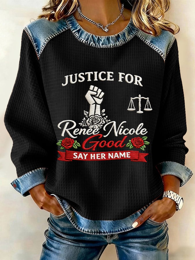 Women's Justice For Her Print Casual Sweatshirt