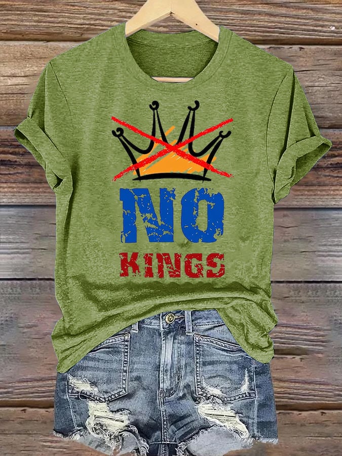 🔥Buy 3 Get 15% Off🔥Women's  NO KINGS Print T-Shirt