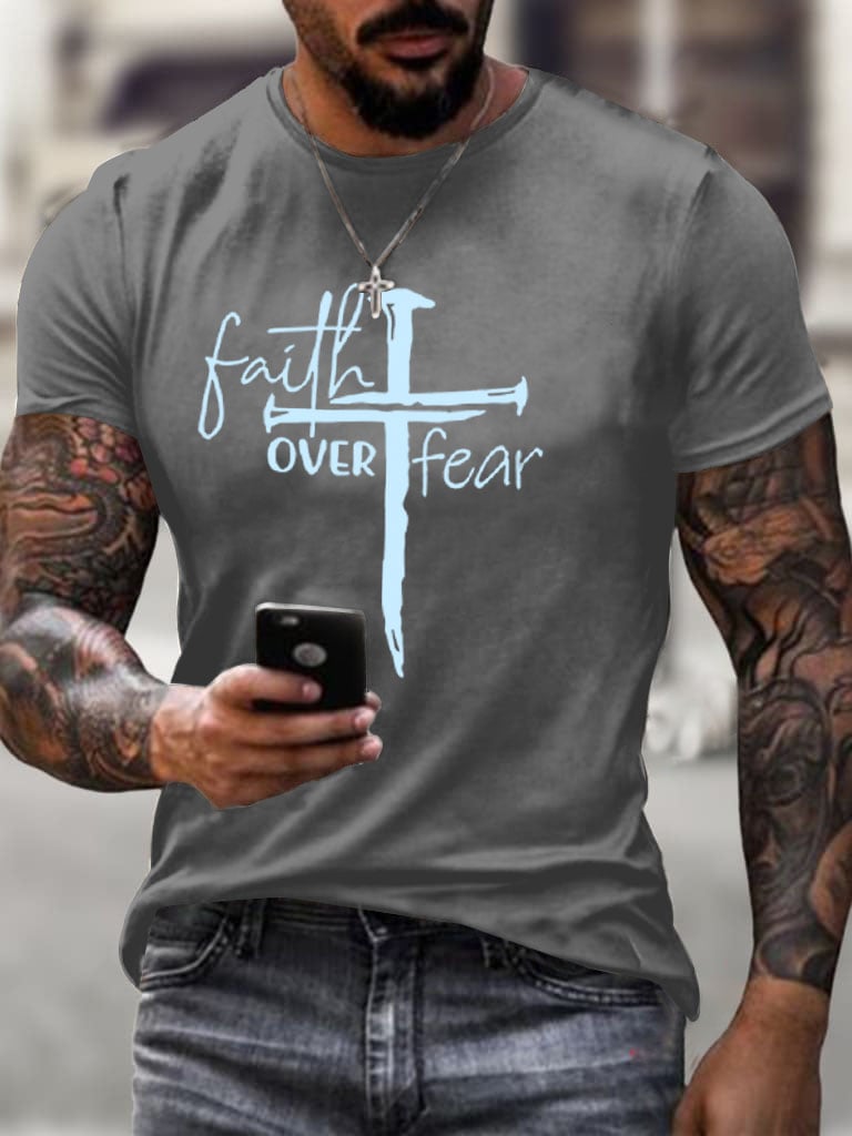 Men's Faith Over Fear Print T-Shirt