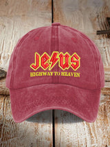 Jesus Highway To Heaven Print Baseball Cap