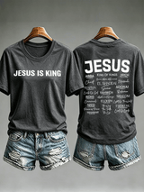 Women's JESUS IS KING Printed T-Shirt