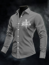 Men's Jesus The Way The Truth The Life Print Casual Shirt