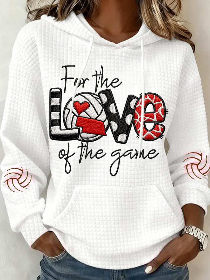 Women's Volleyball Print Casual Hooded Sweatshirt