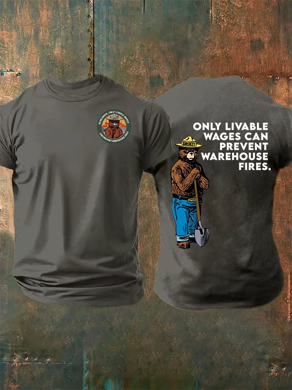 Men's  Retro Resist Save The Forest Service Print T-Shirt