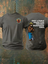 Men's  Retro Resist Save The Forest Service Print T-Shirt