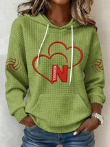 Women's Vintage  Volleyball Print Hoodie