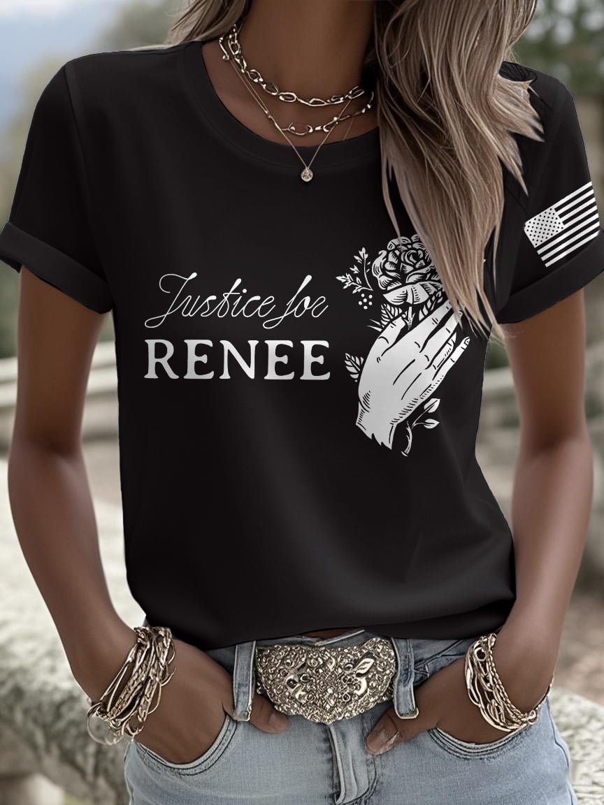 Retro Justice For Renee Print T-Shirt