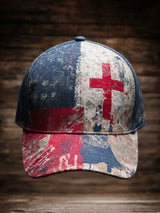 Retro American Flag Print Baseball Cap