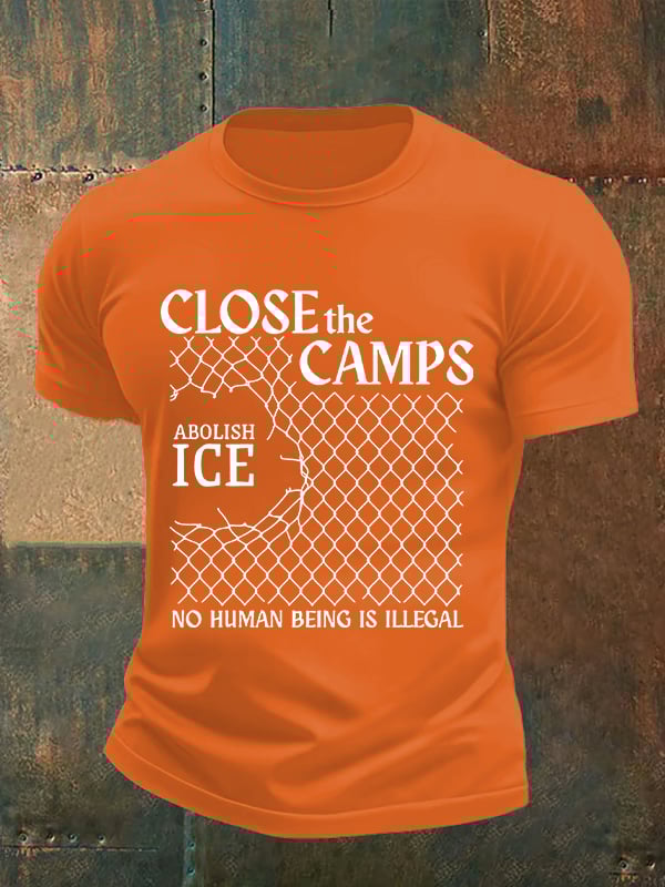 Men's  Abolish ICE  Close The Camps Print  T-Shirt