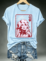 Women's Queen of Hearts Shirt Country Music Graphic Print T-Shirt