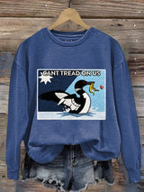 Women's Casual Heart Disease Awareness In February Wear Red Printed Long-Sleeve Sweatshirt