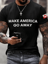 Men's Retro Greenland Make American Go Away Printed Top