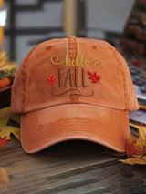 Hello Fall Print Baseball Cap
