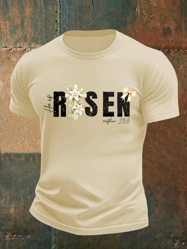 Men's  He is Risen  Print  T-Shirt