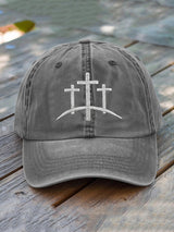 Unisex Retro Faith Cross Print Hats