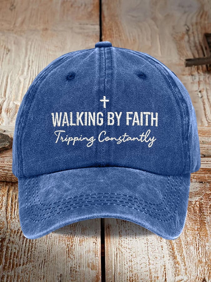 Walking By Faith — Tripping Constantly Print Baseball Cap