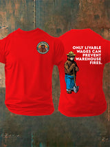 Men's  Retro Resist Save The Forest Service Print T-Shirt