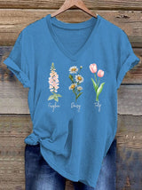 Women's FDT Retro Flowers Print T-Shirt