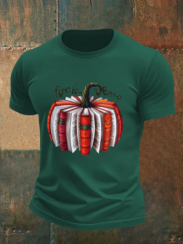 🔥Buy 3 Get 15% Off🔥Men's  Fall Book Pumpkin DTF transfer - FDT, Fall Aesthetic print  T-Shirt