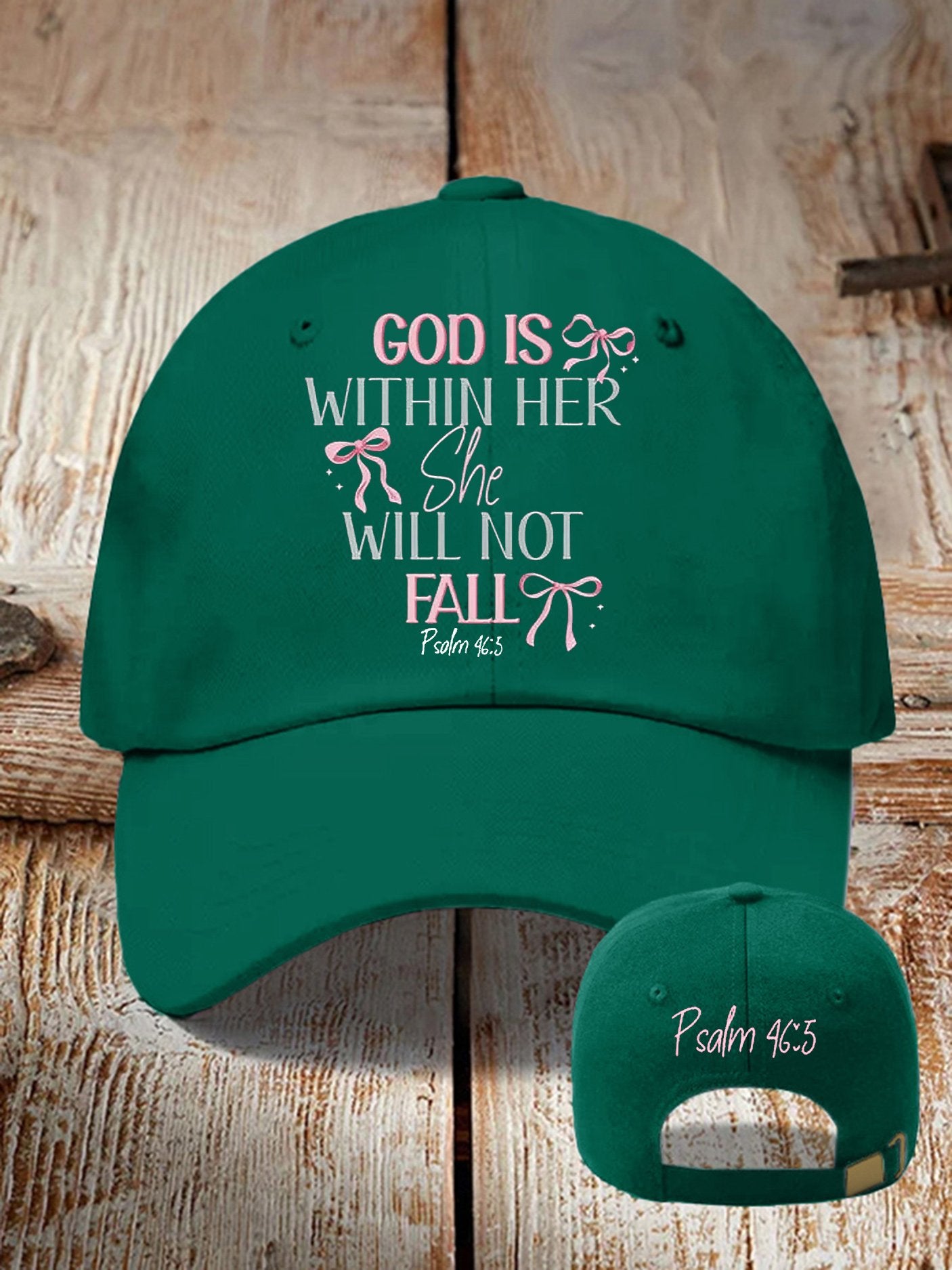 Retro God Is Within Her She Will Not Fall Psalms 46:5 Print Baseball Cap