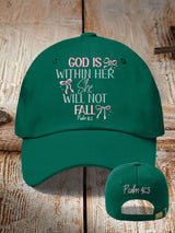 Retro God Is Within Her She Will Not Fall Psalms 46:5 Print Baseball Cap