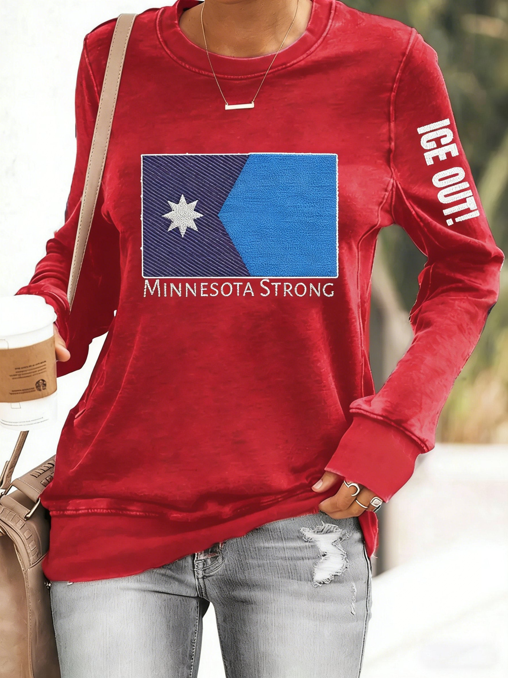Women's ICE Out Minnesota Strong Print Hoodie