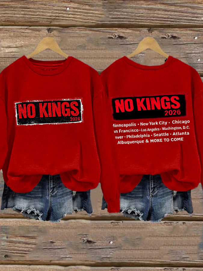 🔥Buy 3 Get 15% Off🔥Retro No Kings 2026 Minneapolis . New York City Chicago In Francisco Los Angeles Washington, D.C. Denver Philadelphia Seattle Atlanta Albuquerque & More To Come Print Sweatshirt