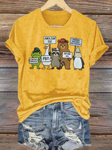 Women's  FDT Cartoon animals printed T-shirt