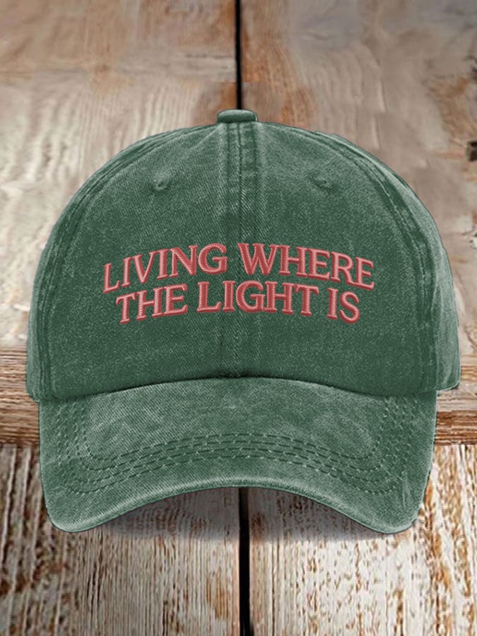 Unisex Faith "Live Where There Is Light" Print Baseball Cap