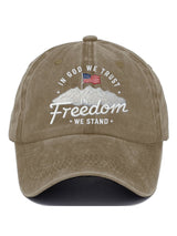 In God We Trust In Freedom We Stand Slouchy Print Baseball Cap