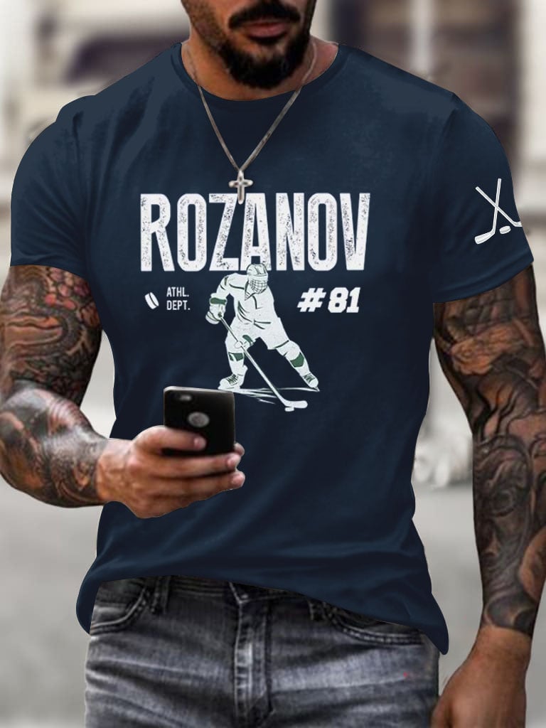 Men's Hockey Romance Print T-Shirt