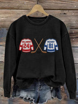 Women's Hockey Romance Print Casual Sweatshirt