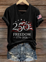 Women's America 250 Years 1776-2026 Print Casual T-shirt