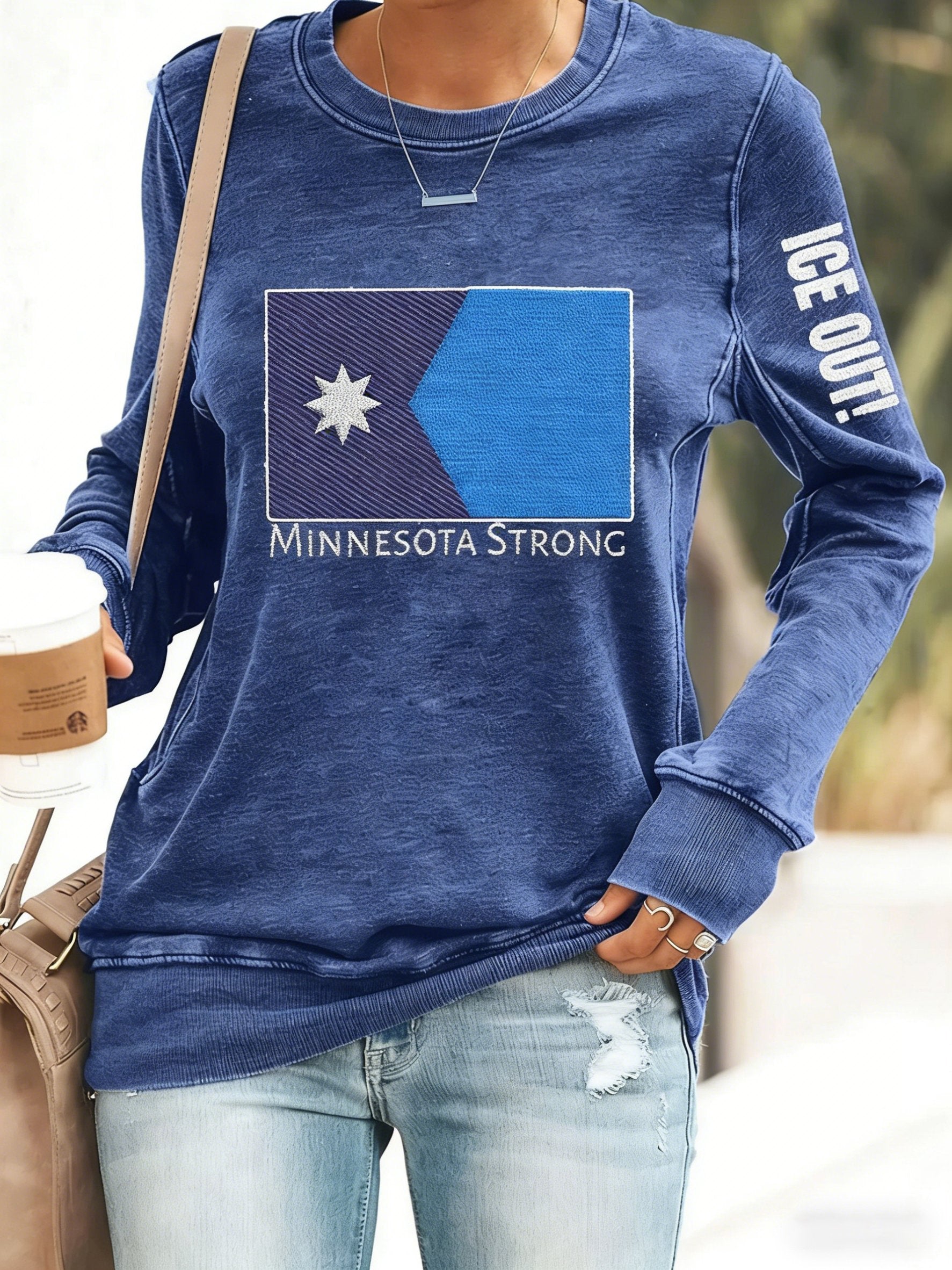 Women's ICE Out Minnesota Strong Print Hoodie