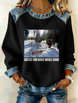 Women's Justice For Her Print Casual Sweatshirt