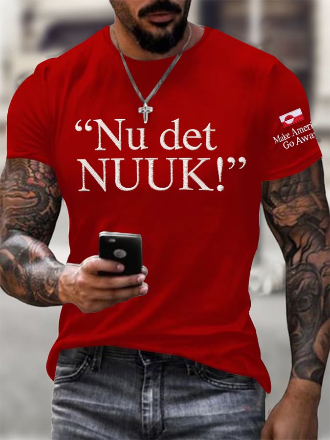 Men's Retro Nu Det Nuuk! Make America Go Away Print T-Shirt