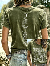 Women's Midnight Margaritas Print Casual T-shirt