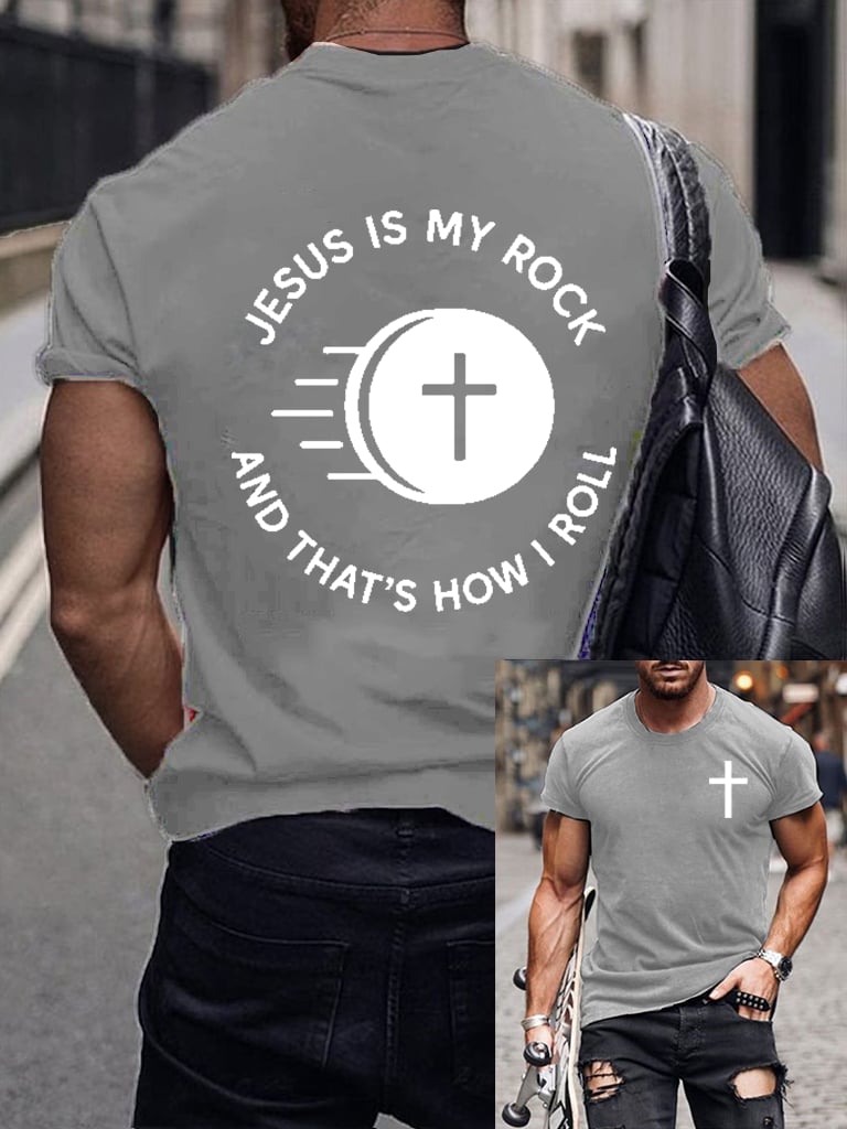 Men's casual cross faith short-sleeved T-shirt