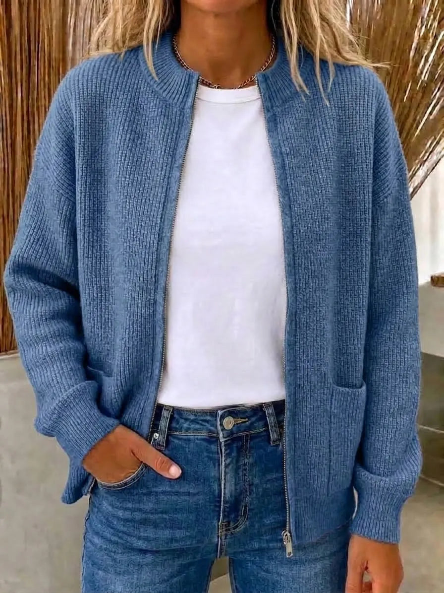 Women's Ultra-Soft Zip-Front Knitted Cardigan Jacket