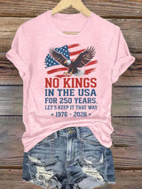 🔥Buy 3 Get 15% Off🔥Women's  No Kings USA Patriotic Tee ,250 Years of Democracy printed T-shirt