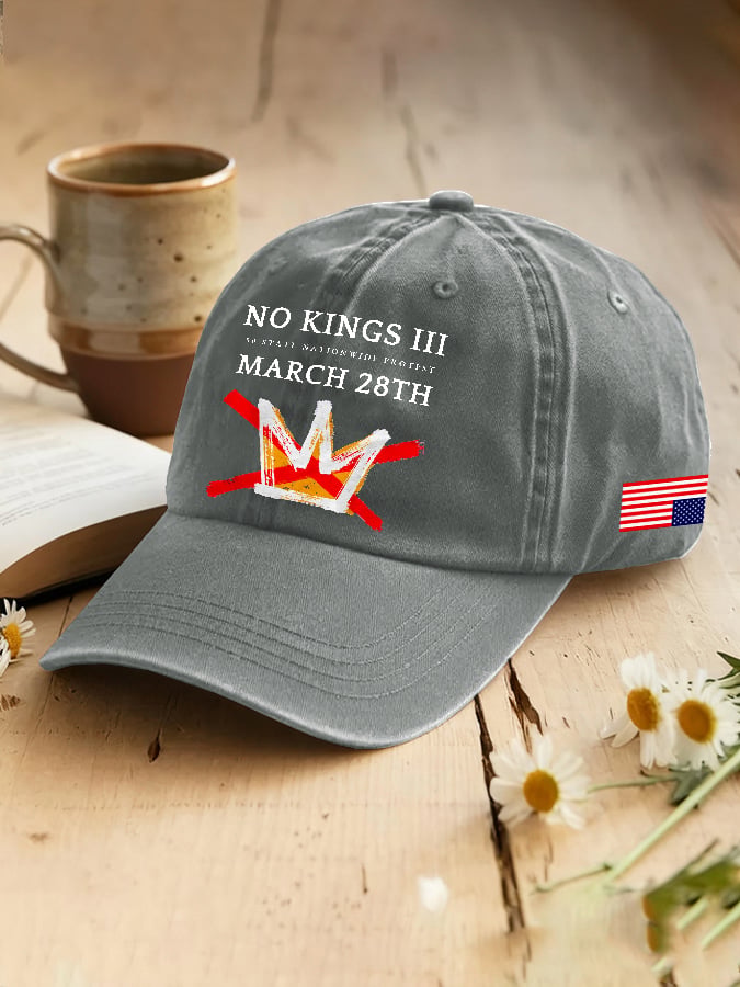 🔥Buy 3 Get 15% Off🔥Retro No Kings III 50 State Nationwide Protest March 28th Print Baseball Cap