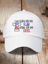 I Stand For The Flag I Kneel for The Cross Faith Print Baseball Cap