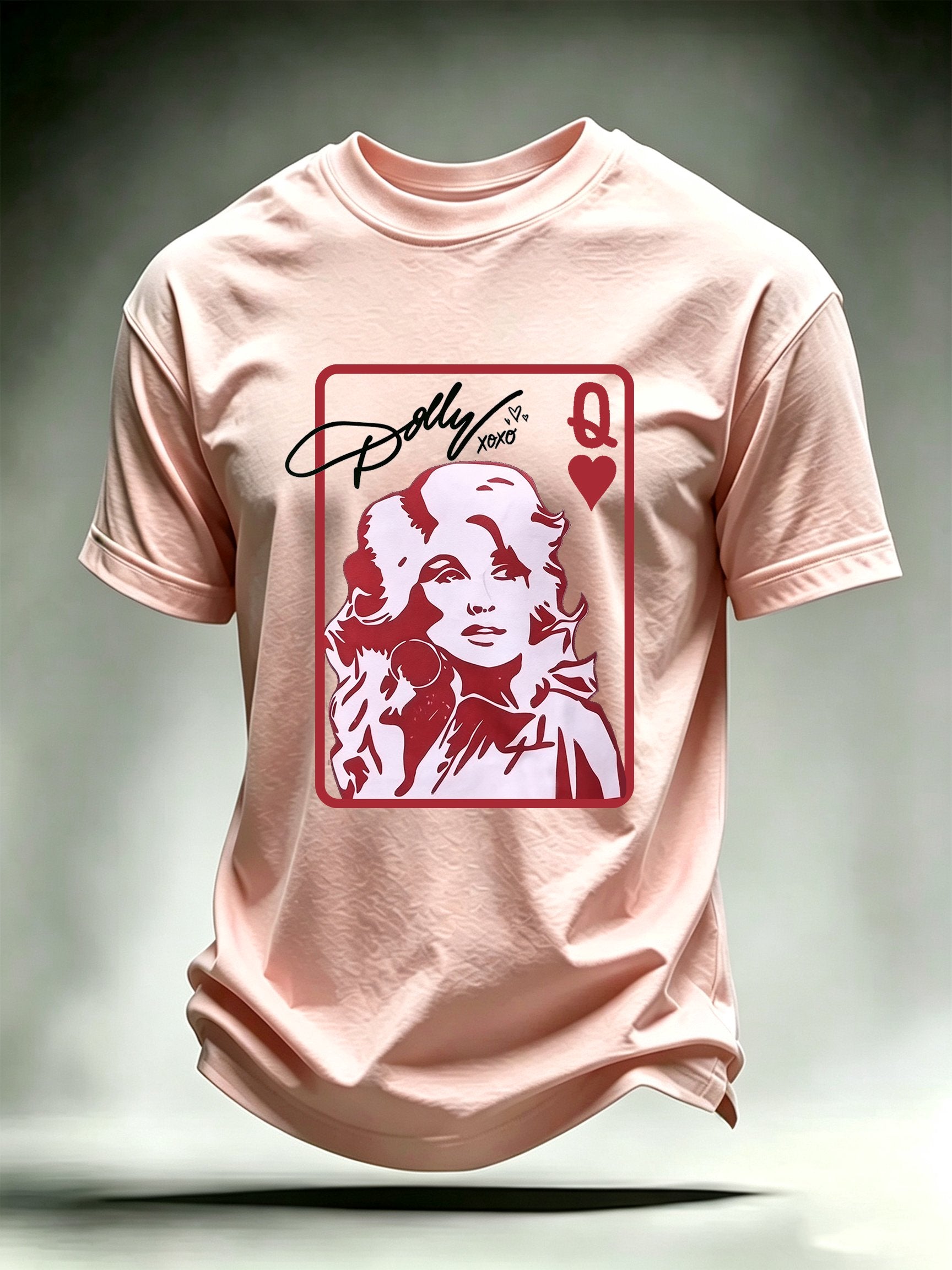 Men's Queen of Hearts Shirt Country Music Graphic Print T-Shirt