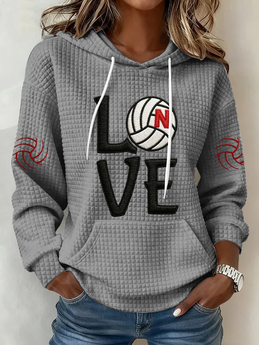 Women's Vintage  Volleyball Print Hoodie