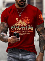 Men's Out Of Breath Hiking Society Don't Worry I'll Be There Soon Print Short Sleeve Top