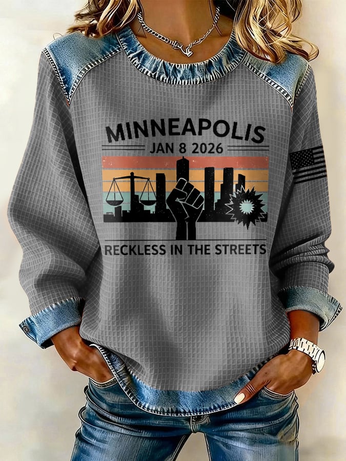 Retro Justice For Renee Nicole Good Minneapolis Jan 8 2026 Reckless In The Streets Print Sweatshirt
